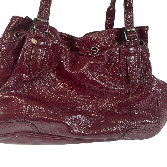 Antonio Melani Burgundy Leather Satchel Handbag w/ Dust Bag - Picture 5 of 8